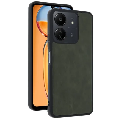 BUĞZ Xiaomi Redmi 13c Kılıf Aras Deri Kapak - Açık Yeşil