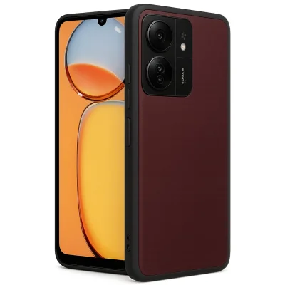 BUĞZ Xiaomi Redmi 13c Kılıf Aras Deri Kapak - Bordo
