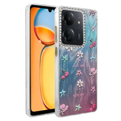 BUĞZ Xiaomi Redmi 13c Kılıf Blade Aynalı Desenli Kapak - Desen 4