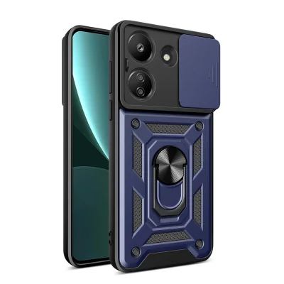 BUĞZ Xiaomi Redmi 13c Kılıf Pars Lens Yüzüklü Silikon - Lacivert