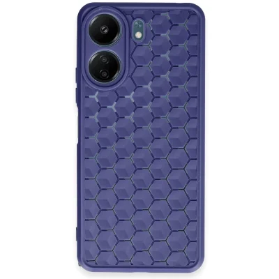BUĞZ Xiaomi Redmi 13c Kılıf Petek Silikon Kapak - Lacivert