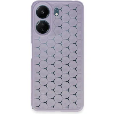 BUĞZ Xiaomi Redmi 13c Kılıf Petek Silikon Kapak - Lila