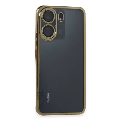 BUĞZ Xiaomi Redmi 13c Kılıf Razer Lensli Silikon - Gold