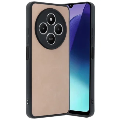 BUĞZ Xiaomi Redmi 14c Kılıf Aras Deri Kapak - Pudra