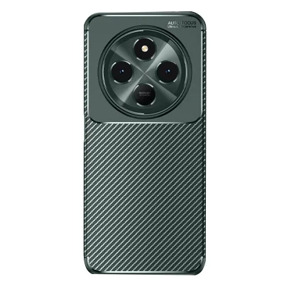 BUĞZ Xiaomi Redmi 14c Kılıf Auto Focus Karbon Kapak - Koyu Yeşil