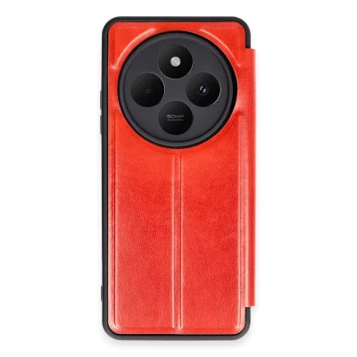 BUĞZ Xiaomi Redmi 14c Kılıf Flip Cover - Kırmızı