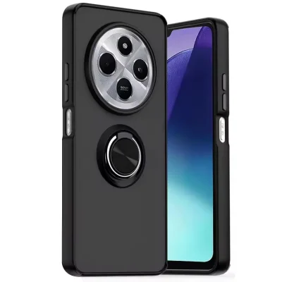 BUĞZ Xiaomi Redmi 14c Kılıf Montreal Yüzüklü Silikon Kapak - Siyah