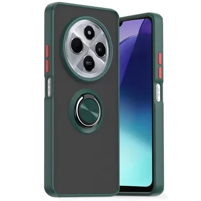 BUĞZ Xiaomi Redmi 14c Kılıf Montreal Yüzüklü Silikon Kapak - Yeşil