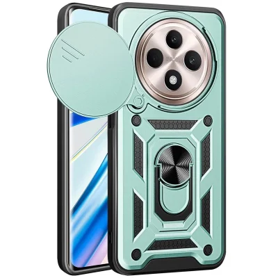 BUĞZ Xiaomi Redmi 14c Kılıf Pars Lens Yüzüklü Silikon - Yeşil