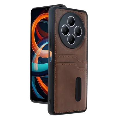 BUĞZ Xiaomi Redmi 14c Kılıf Sara Kartvizitli Deri Kılıf - Taba