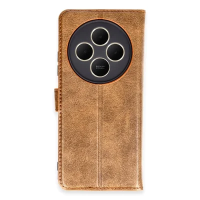 BUĞZ Xiaomi Redmi 14c Kılıf Trend S Plus Kapaklı Kılıf - Taba