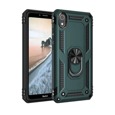 BUĞZ Xiaomi Redmi 7a Kılıf Sofya Yüzüklü Silikon Kapak - Yeşil