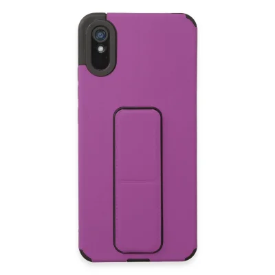 BUĞZ Xiaomi Redmi 9a Kılıf Mega Standlı Silikon - Mor
