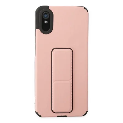 BUĞZ Xiaomi Redmi 9a Kılıf Mega Standlı Silikon - Pudra
