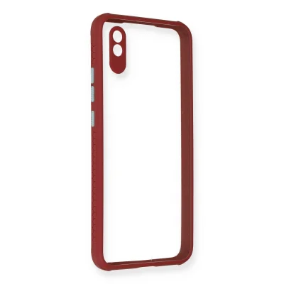 BUĞZ Xiaomi Redmi 9a Kılıf Miami Şeffaf Silikon - Fuşya