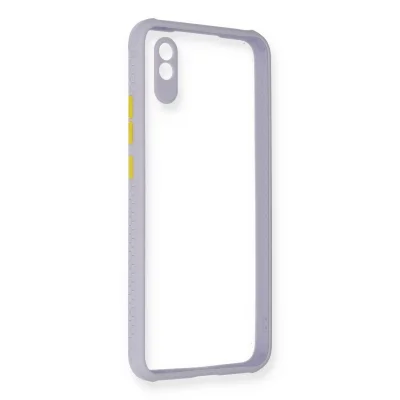 BUĞZ Xiaomi Redmi 9a Kılıf Miami Şeffaf Silikon - Lila