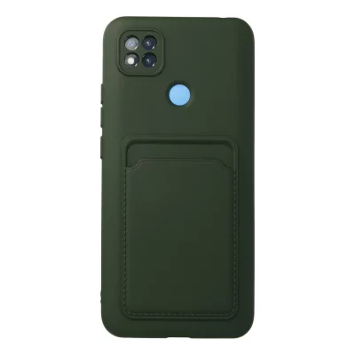 BUĞZ Xiaomi Redmi 9c Kılıf Kelvin Kartvizitli Silikon - Koyu Yeşil