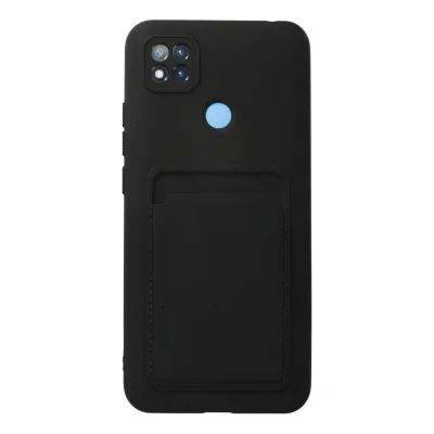 BUĞZ Xiaomi Redmi 9c Kılıf Kelvin Kartvizitli Silikon - Siyah