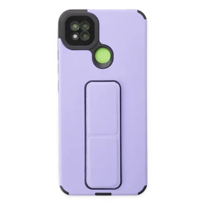 BUĞZ Xiaomi Redmi 9c Kılıf Mega Standlı Silikon - Lila