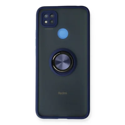 BUĞZ Xiaomi Redmi 9c Kılıf Montreal Yüzüklü Silikon Kapak - Lacivert