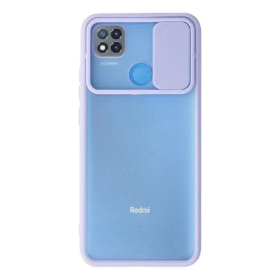 BUĞZ Xiaomi Redmi 9c Kılıf Palm Buzlu Kamera Sürgülü Silikon - Lila