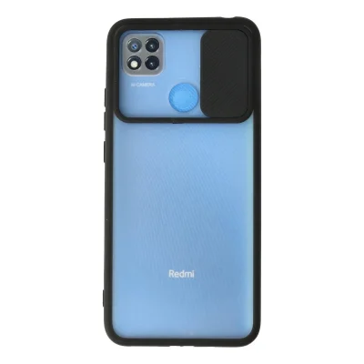 BUĞZ Xiaomi Redmi 9c Kılıf Palm Buzlu Kamera Sürgülü Silikon - Siyah