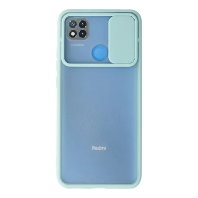 BUĞZ Xiaomi Redmi 9c Kılıf Palm Buzlu Kamera Sürgülü Silikon - Turkuaz
