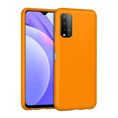 BUĞZ Xiaomi Redmi 9t Kılıf Nano İçi Kadife Silikon - Turuncu