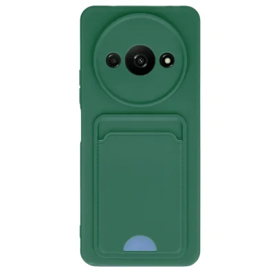 BUĞZ Xiaomi Redmi A3 4g Kılıf Kelvin Kartvizitli Silikon - Koyu Yeşil