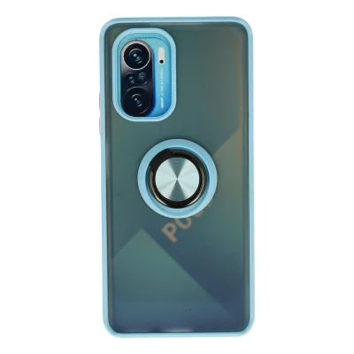 BUĞZ Xiaomi Redmi K40 Kılıf Montreal Yüzüklü Silikon Kapak - Buz Mavi