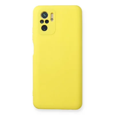BUĞZ Xiaomi Redmi Note 10 Kılıf Nano İçi Kadife Silikon - Sarı