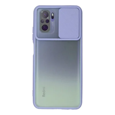 BUĞZ Xiaomi Redmi Note 10 Kılıf Palm Buzlu Kamera Sürgülü Silikon - Lila