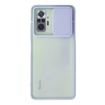 BUĞZ Xiaomi Redmi Note 10 Pro Kılıf Palm Buzlu Kamera Sürgülü Silikon - Lila