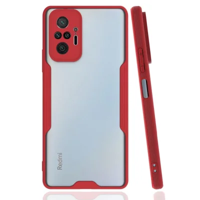 BUĞZ Xiaomi Redmi Note 10 Pro Kılıf Platin Silikon - Kırmızı