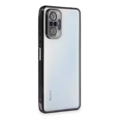 BUĞZ Xiaomi Redmi Note 10 Pro Kılıf Razer Lensli Silikon - Siyah