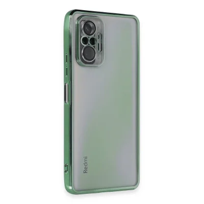 BUĞZ Xiaomi Redmi Note 10 Pro Kılıf Razer Lensli Silikon - Yeşil