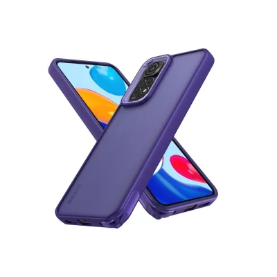 BUĞZ Xiaomi Redmi Note 11 Kılıf Elegant Kapak - Derin Mor