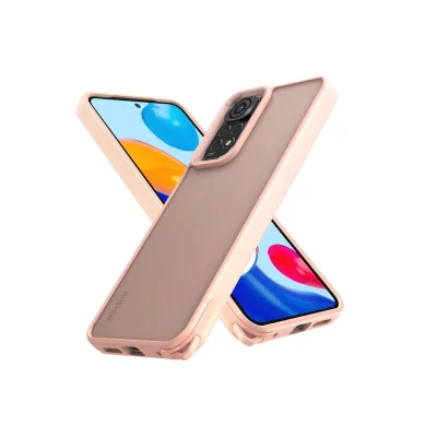 BUĞZ Xiaomi Redmi Note 11 Kılıf Elegant Kapak - Pudra