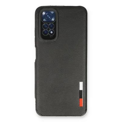 BUĞZ Xiaomi Redmi Note 11 Kılıf Loop Deri Silikon - Siyah