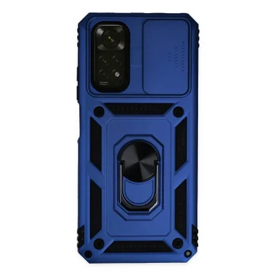 BUĞZ Xiaomi Redmi Note 11 Kılıf Pars Lens Yüzüklü Silikon - Lacivert