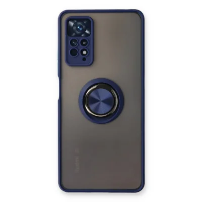 BUĞZ Xiaomi Redmi Note 11 Pro Kılıf Montreal Yüzüklü Silikon Kapak - Lacivert