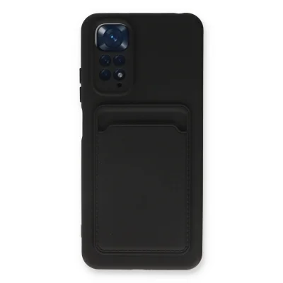 BUĞZ Xiaomi Redmi Note 11s Kılıf Kelvin Kartvizitli Silikon - Siyah