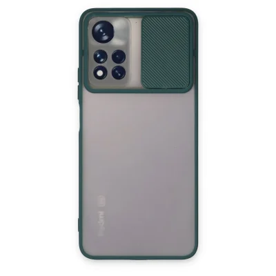 BUĞZ Xiaomi Redmi Note 11t Kılıf Palm Buzlu Kamera Sürgülü Silikon - Yeşil