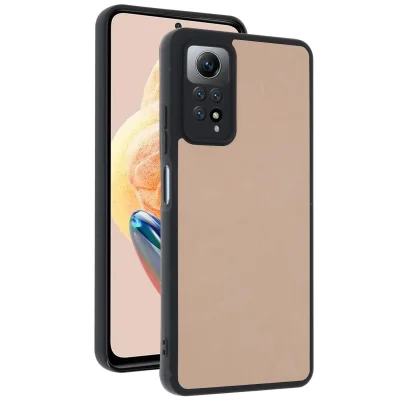 BUĞZ Xiaomi Redmi Note 12 Pro 4g Kılıf Aras Deri Kapak - Pudra