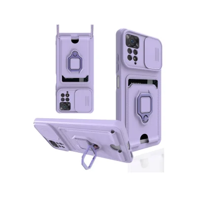 BUĞZ Xiaomi Redmi Note 12 Pro 4g Kılıf Zuma Kartvizitli Yüzüklü Silikon - Lila