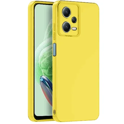 BUĞZ Xiaomi Redmi Note 12 Pro 5g Kılıf Nano İçi Kadife Silikon - Sarı