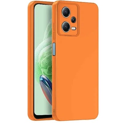 BUĞZ Xiaomi Redmi Note 12 Pro 5g Kılıf Nano İçi Kadife Silikon - Turuncu