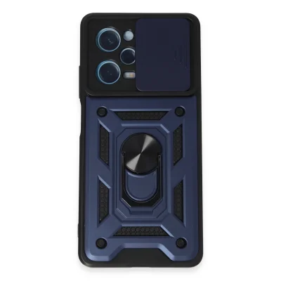 BUĞZ Xiaomi Redmi Note 12 Pro 5g Kılıf Pars Lens Yüzüklü Silikon - Lacivert