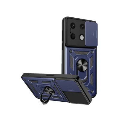 BUĞZ Xiaomi Redmi Note 13 4g Kılıf Pars Lens Yüzüklü Silikon - Lacivert