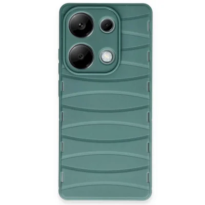 BUĞZ Xiaomi Redmi Note 13 Pro 4g Kılıf Bibercas Silikon Kapak - Koyu Yeşil